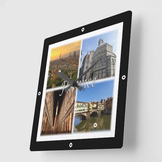 TSC033 FLORENCE, mozaïek, Toscane Vierkante Klok (Hoek)