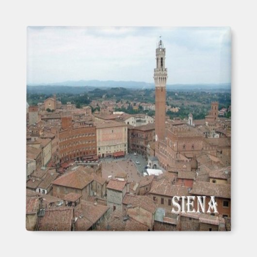 TSC039 SIENA Panorama, Toscane, Koelkast Magneet (Voorkant)