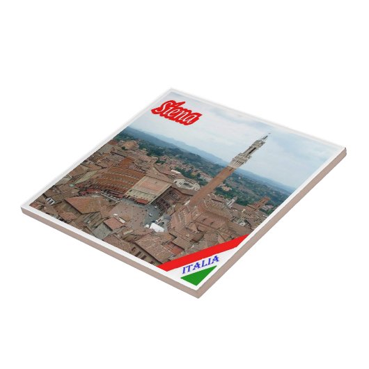 TSC040 SIENA, Uitzicht, Toscane, Tegeltje (Zijkant)