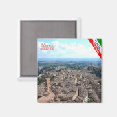 TSC044 SIENA Uitzicht, Toscane, Koelkast Magneet (Voorkant / Achterkant)