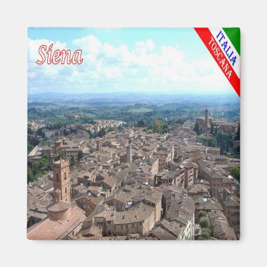 TSC044 SIENA Uitzicht, Toscane, Koelkast Magneet (Voorkant)