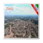 TSC044 SIENA-Uitzicht, Toscane, Tegeltje (Voorkant)