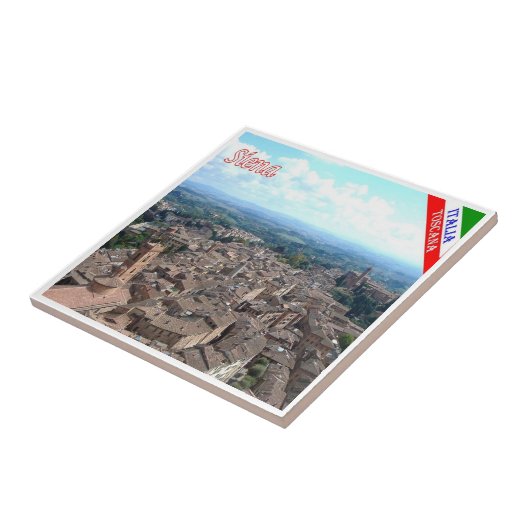TSC044 SIENA-Uitzicht, Toscane, Tegeltje (Zijkant)