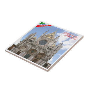 TSC049 SIENA, de kathedraal, Toscane, Tegeltje