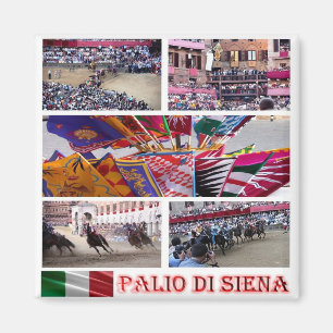 TSC060 SIENA, het mozaïek van Palio, Toscane, koel Magneet