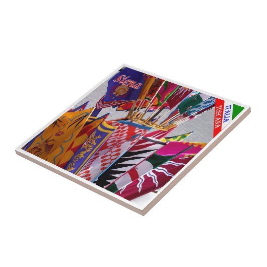 TSC063 SIENA, Banners van de Contrade, Tegeltje (Zijkant)