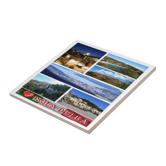 TSC065 ELBA ISLAND I Love, Toscane, Tegeltje (Zijkant)