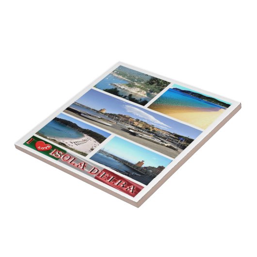 TSC067 ELBA ISLAND I Love, Toscane, Tegeltje (Zijkant)