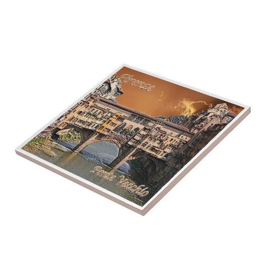 TSC087 FLORENCE, Oude Brug, Toscane, Tegeltje (Zijkant)