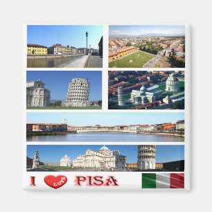 TSC094 PISA I Love, Mosaic, Tuscany, Italy, Fridge Magneet