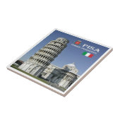 TSC096 LEIDENDE TOWER van PISA, Toscane; Tegeltje (Zijkant)