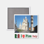 TSC098 PISA I Love, Piazza Duomo, Toscane, Fridge Magneet (Voorkant / Achterkant)