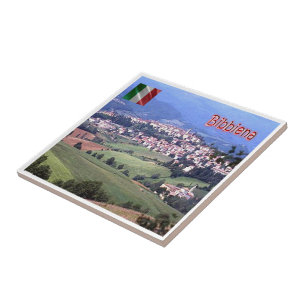TSC112 BIBBIENA, Panorama, Toscane, Italië, Tegeltje