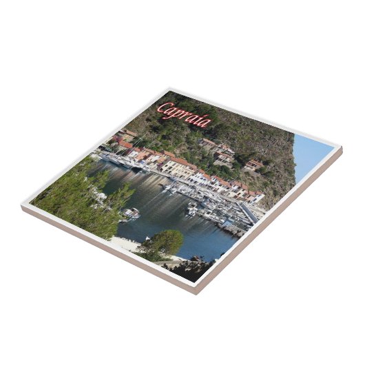 TSC126 CAPRAIA, Kleine Haven, Toscane, Italië, Tegeltje (Zijkant)