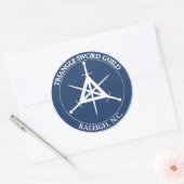 TSG Seal Sticker, Groot (wit op blauw) Ronde Sticker (Envelop)