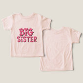 tshirt big sister cute girly sister (Ontwerp Voorkant & Achterkant)