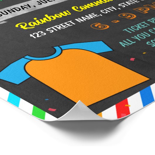 Tshirt decoratie wedstrijd school flyer sjabloon (Hoek)