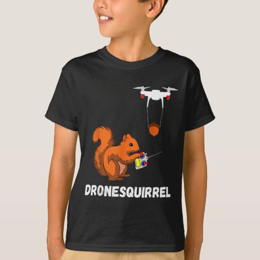 Tshirt Eekhoorn Drone Piloot Quadcopter Operators (Voorkant)