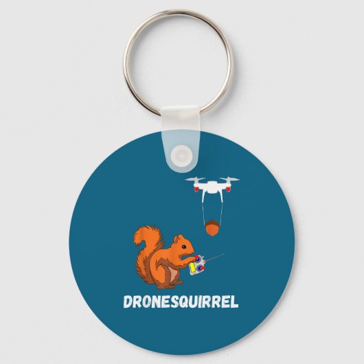 Tshirt Eekhoorn Drone Piloot Quadcopter Operators Sleutelhanger (Voorkant)