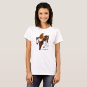 Tshirt, een paard achter die gekke paarse dame. t-shirt (Voorkant volledig)