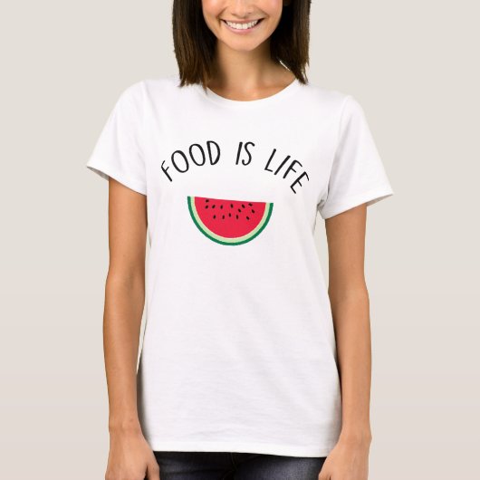 TSHIRT FOOD IS LIFE - VROUW (Voorkant)