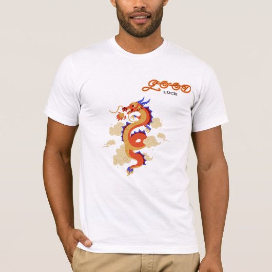 Tshirt Lucky Dragon: Geluk neemt vlucht (Voorkant)