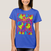 Tshirt top met grote gekleurde brokken erop (Voorkant)