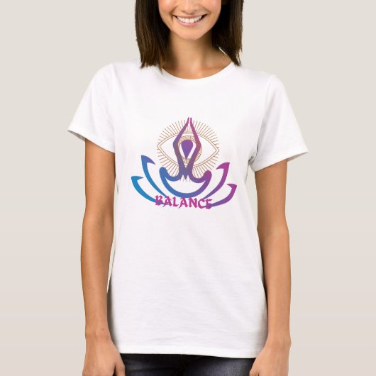 Tshirt Vind je centrum: Evenwicht Yoga T-shirt (Voorkant)