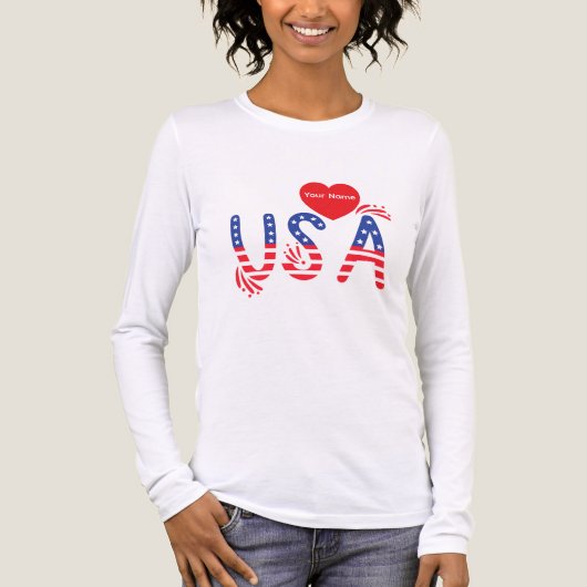 Tshirt volledig Slive Patriotic T-shirt met lange (Voorkant volledig)