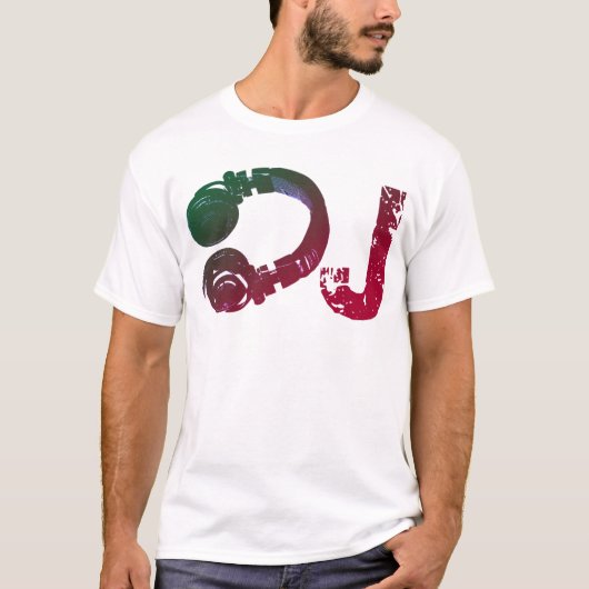 tshirt voor de dj met een coole hoofdtelefoon (Voorkant)