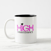 Tshirts met hoog onderhoud en cadeaus tweekleurige koffiemok (Links)