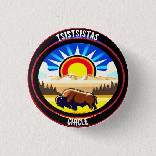 Tsistsistas Cirkel Ronde Button 3,2 Cm (Voorkant)