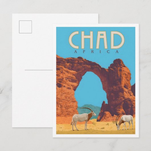Tsjaad Afrika Vintage Reizen Briefkaart (Voorkant / Achterkant)