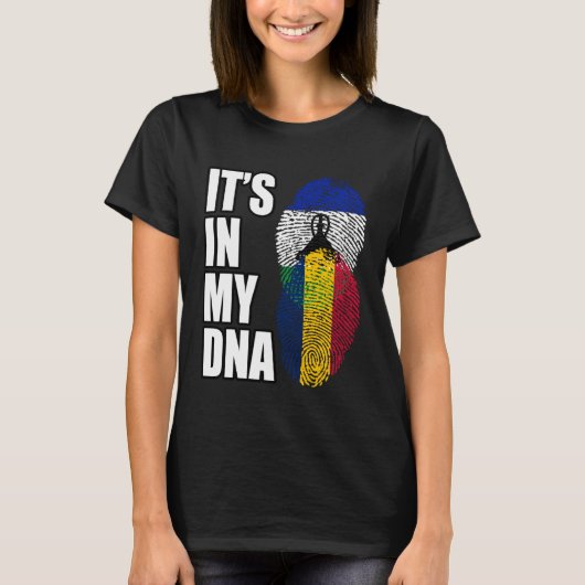 Tsjaad en Basotho Mix DNA Erfgoed Vlag T-shirt (Voorkant)