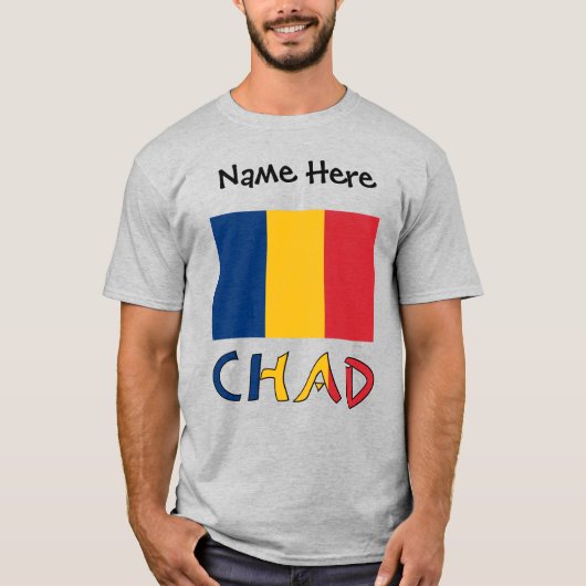 Tsjaad en Tsjadische vlag Aangepaste Mannen T-shirt (Voorkant)