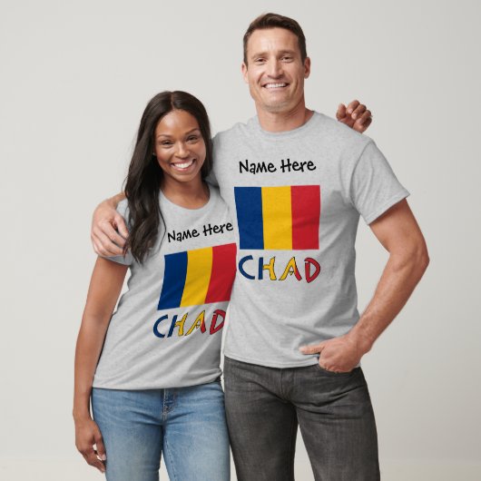 Tsjaad en Tsjadische vlag Aangepaste Mannen T-shirt (Unisex)