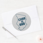 Tsjaad is blauw met rauw ronde sticker (Envelop)