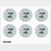 Tsjaad is blauw met rauw ronde sticker (Vel)