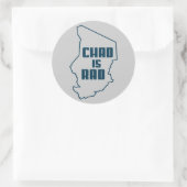 Tsjaad is blauw met rauw ronde sticker (Tas)