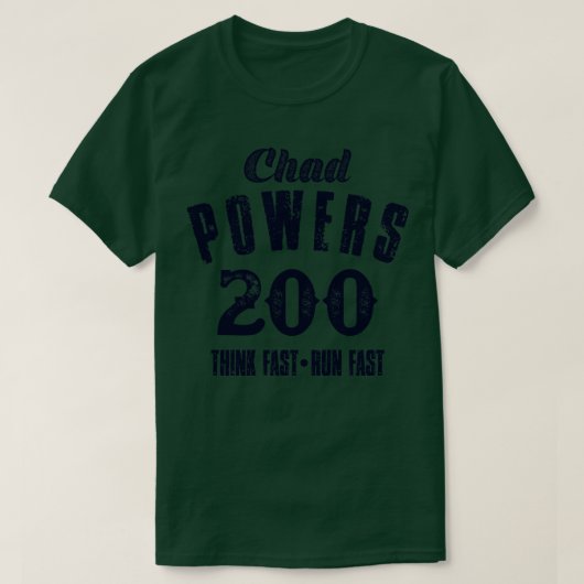 Tsjaad Powers 200  donkerblauwe tekst T-shirt (Design voorkant)