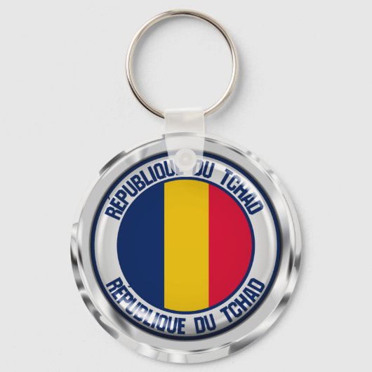 Tsjaad Ronde Embleem Sleutelhanger (Voorkant)