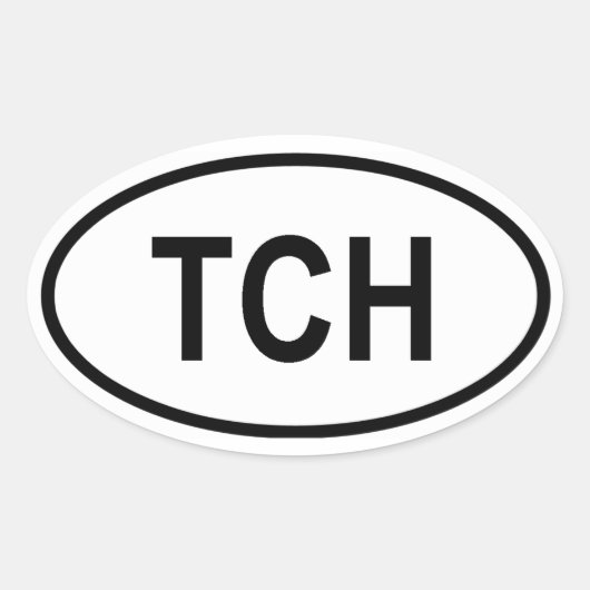 Tsjaad "TCH" Ovale Sticker (Voorkant)