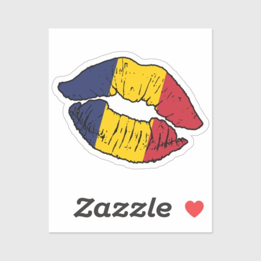 Tsjaad Tsjaad Lipstick Liefde Vlag Sticker (Vel)