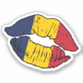 Tsjaad Tsjaad Lipstick Liefde Vlag Sticker (Voorkant)