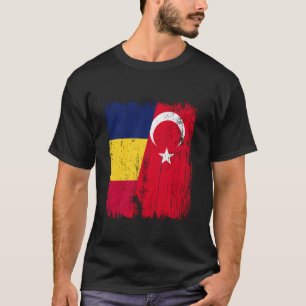 Tsjaad Turkije Halve Vlag Turkiye Tsjadisch Turks T-shirt
