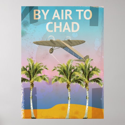 Tsjaad Vintage Reisposter Poster (Voorkant)