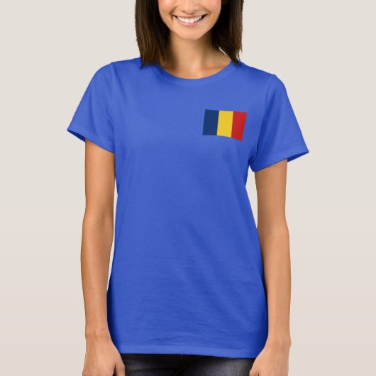 Tsjaad Vlag en Kaart DK T-Shirt (Voorkant)