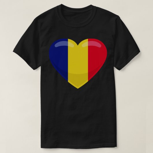 Tsjaad Vlag Hart T-shirt (Design voorkant)