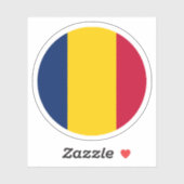 Tsjaad Vlag Ronde Sticker (Vel)