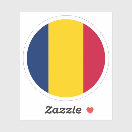 Tsjaad Vlag Ronde Sticker (Vel)